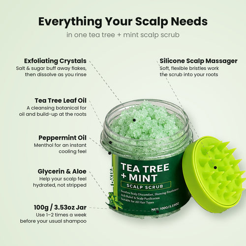 FLAKERA Tea Tree + Mint Scalp Scrub